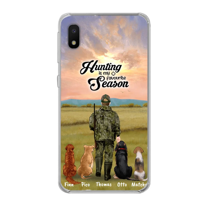 Custom Personalized Hunting Phone Case - Man/Woman With Upto 4 Dogs - Phone Case For iPhone And Samsung - 4168OK