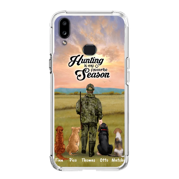 Custom Personalized Hunting Phone Case - Man/Woman With Upto 4 Dogs - Phone Case For iPhone And Samsung - 4168OK