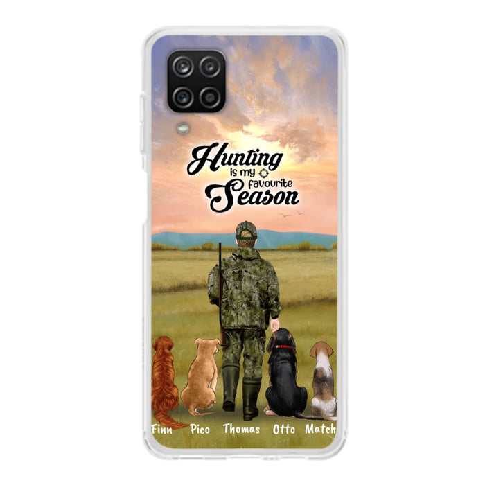 Custom Personalized Hunting Phone Case - Man/Woman With Upto 4 Dogs - Phone Case For iPhone And Samsung - 4168OK