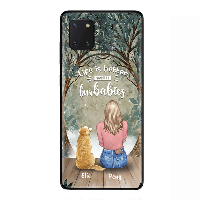 Custom Personalized Pet Mom Phone Case - Girl With Upto 5 Pets - Life Is Better With Furbabies -Phone Case For iPhone And Samsung