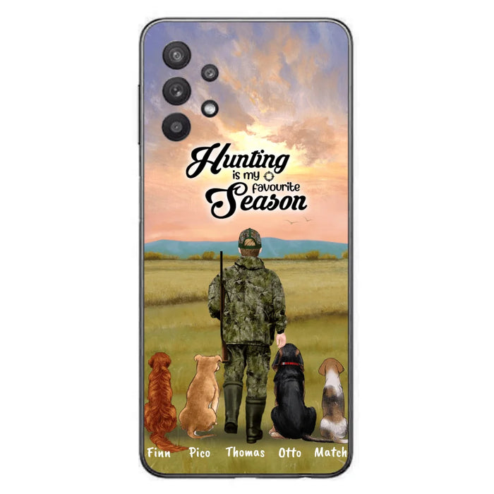 Custom Personalized Hunting Phone Case - Man/Woman With Upto 4 Dogs - Phone Case For iPhone And Samsung - 4168OK