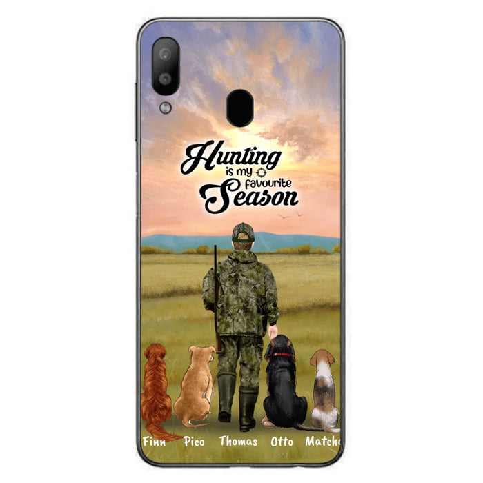 Custom Personalized Hunting Phone Case - Man/Woman With Upto 4 Dogs - Phone Case For iPhone And Samsung - 4168OK