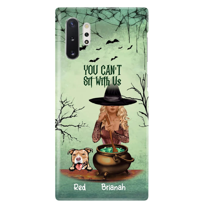 Custom Personalized Dog And Witch Phone Case - Upto 4 Dogs - You Can't Sit With Us -  Phone Case For iPhone and Samsung