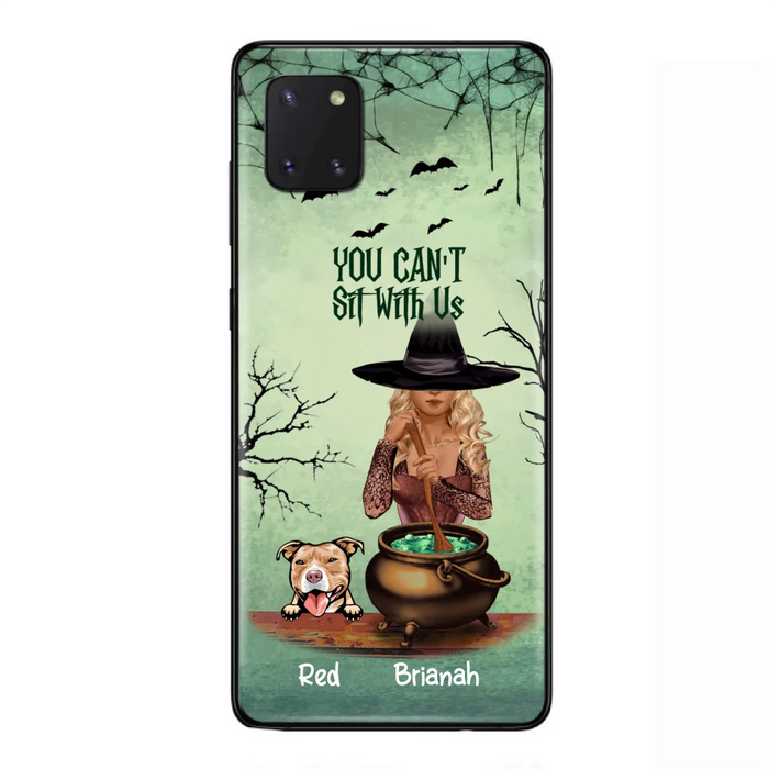 Custom Personalized Dog And Witch Phone Case - Upto 4 Dogs - You Can't Sit With Us -  Phone Case For iPhone and Samsung