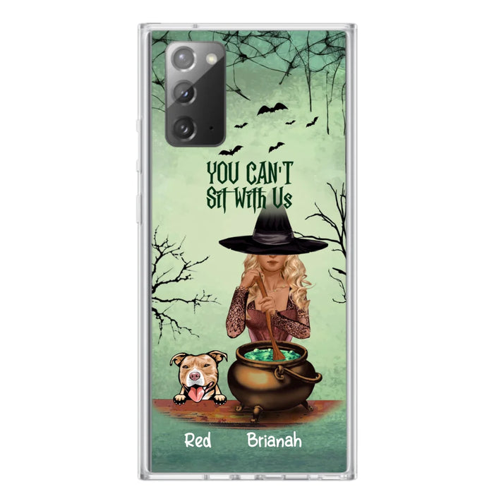 Custom Personalized Dog And Witch Phone Case - Upto 4 Dogs - You Can't Sit With Us -  Phone Case For iPhone and Samsung