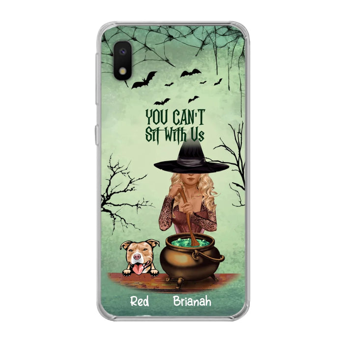 Custom Personalized Dog And Witch Phone Case - Upto 4 Dogs - You Can't Sit With Us -  Phone Case For iPhone and Samsung