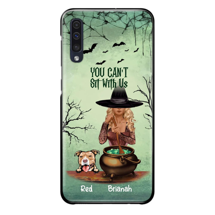 Custom Personalized Dog And Witch Phone Case - Upto 4 Dogs - You Can't Sit With Us -  Phone Case For iPhone and Samsung