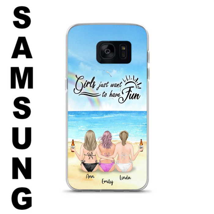 Personalized Best Friends Phone Case - Upto 3 Besties - Girls Just Want To Have Fun