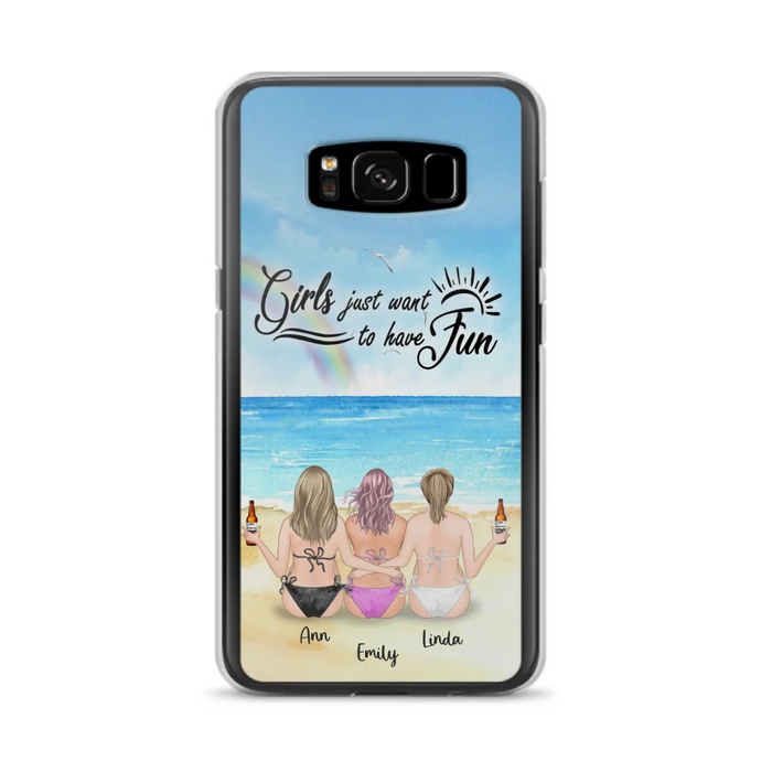 Personalized Best Friends Phone Case - Upto 3 Besties - Girls Just Want To Have Fun