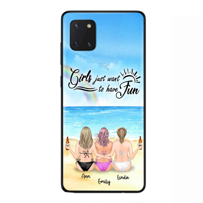 Personalized Best Friends Phone Case - Upto 3 Besties - Girls Just Want To Have Fun