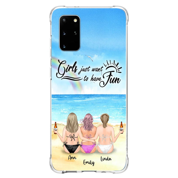 Personalized Best Friends Phone Case - Upto 3 Besties - Girls Just Want To Have Fun