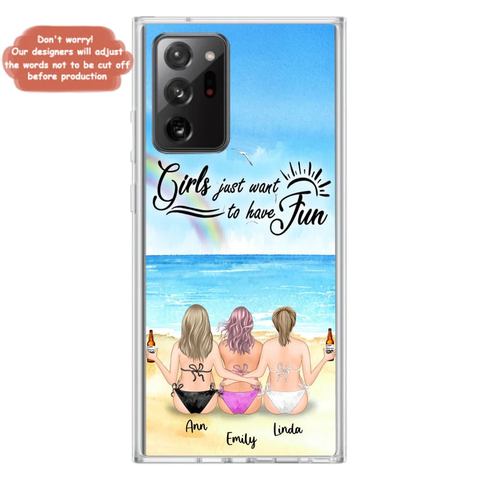 Personalized Best Friends Phone Case - Upto 3 Besties - Girls Just Want To Have Fun