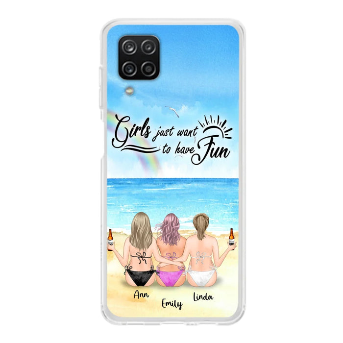 Personalized Best Friends Phone Case - Upto 3 Besties - Girls Just Want To Have Fun