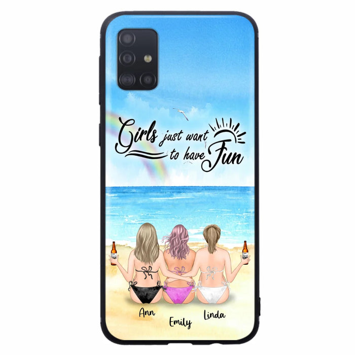 Personalized Best Friends Phone Case - Upto 3 Besties - Girls Just Want To Have Fun