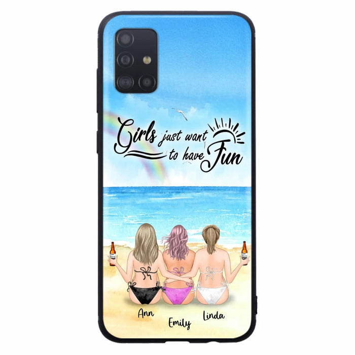 Personalized Best Friends Phone Case - Upto 3 Besties - Girls Just Want To Have Fun