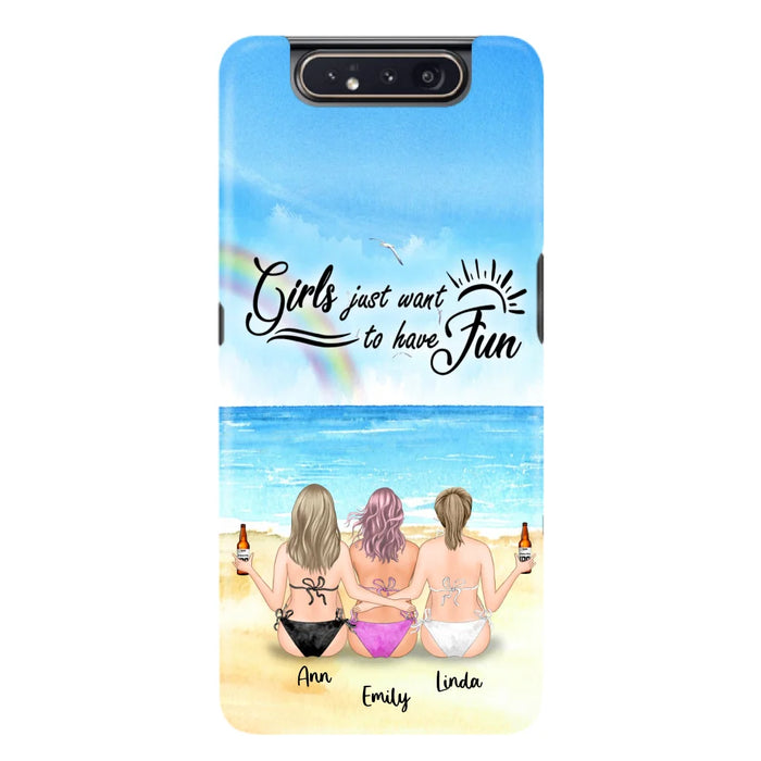 Personalized Best Friends Phone Case - Upto 3 Besties - Girls Just Want To Have Fun