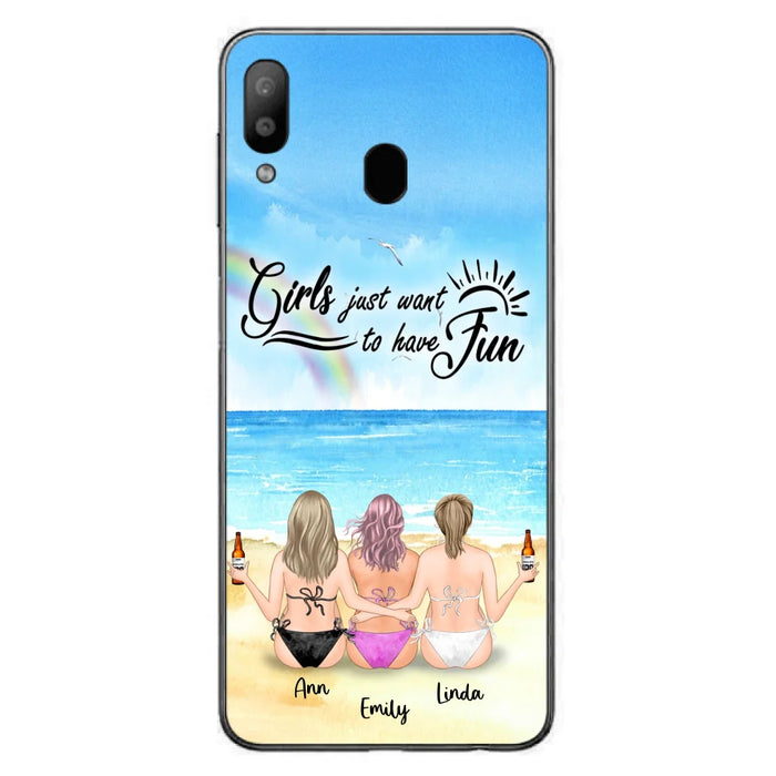 Personalized Best Friends Phone Case - Upto 3 Besties - Girls Just Want To Have Fun