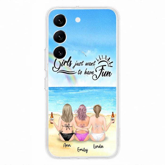 Personalized Best Friends Phone Case - Upto 3 Besties - Girls Just Want To Have Fun