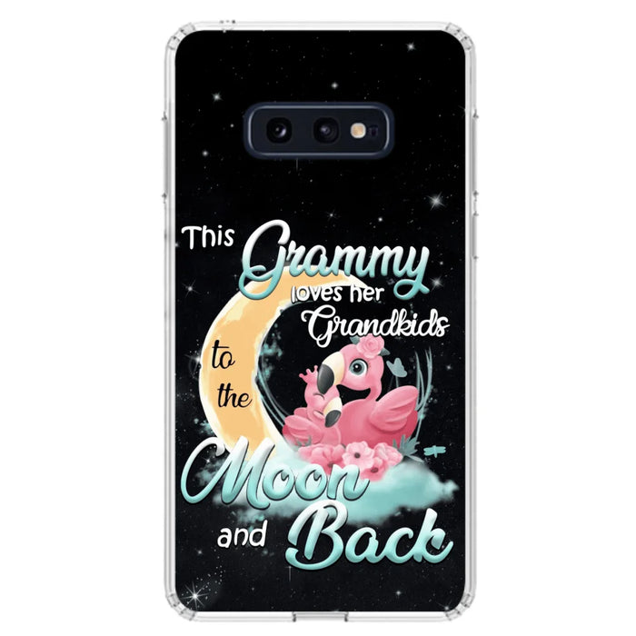 Custom Personalized Grandma Flamingo Phone Case - This Grammy Loves Her Grandkids To The Moon And Back - For iPhone And Samsung Phone Case - HWDFYR