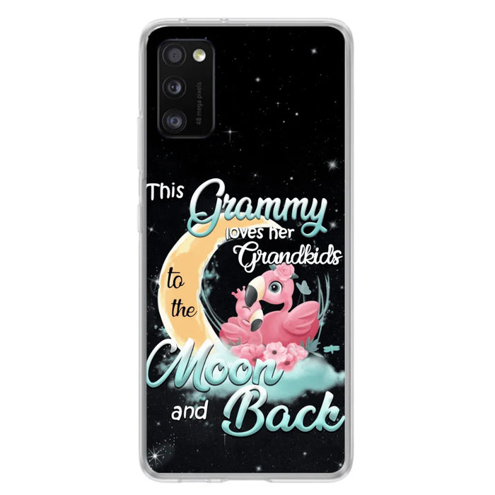 Custom Personalized Grandma Flamingo Phone Case - This Grammy Loves Her Grandkids To The Moon And Back - For iPhone And Samsung Phone Case - HWDFYR