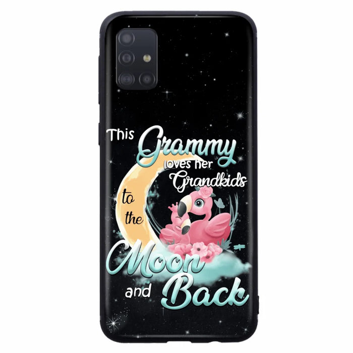 Custom Personalized Grandma Flamingo Phone Case - This Grammy Loves Her Grandkids To The Moon And Back - For iPhone And Samsung Phone Case - HWDFYR