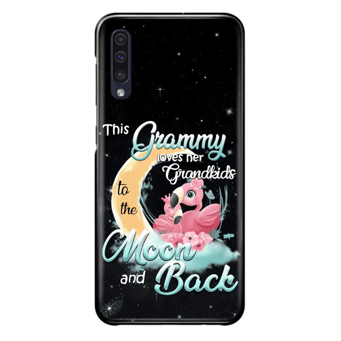 Custom Personalized Grandma Flamingo Phone Case - This Grammy Loves Her Grandkids To The Moon And Back - For iPhone And Samsung Phone Case - HWDFYR