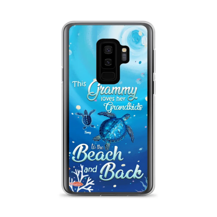 Custom Personalized Grandma Turtle Phone Case - Upto 6 Turtles - This Grammy Loves Her Grandkids To The Beach And Back - For iPhone And Samsung Phone Case - HWDFYR