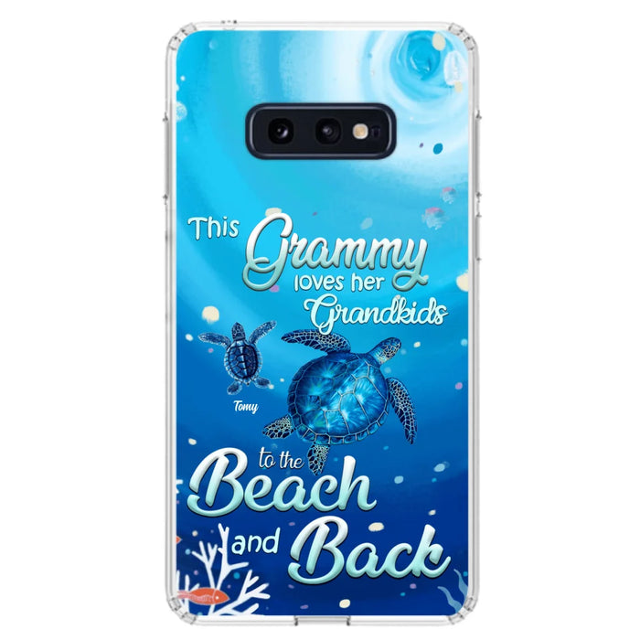 Custom Personalized Grandma Turtle Phone Case - Upto 6 Turtles - This Grammy Loves Her Grandkids To The Beach And Back - For iPhone And Samsung Phone Case - HWDFYR