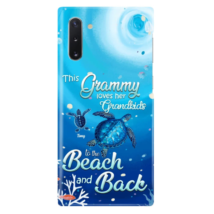 Custom Personalized Grandma Turtle Phone Case - Upto 6 Turtles - This Grammy Loves Her Grandkids To The Beach And Back - For iPhone And Samsung Phone Case - HWDFYR