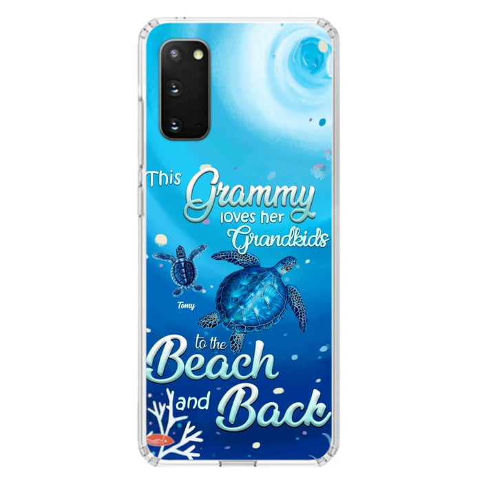 Custom Personalized Grandma Turtle Phone Case - Upto 6 Turtles - This Grammy Loves Her Grandkids To The Beach And Back - For iPhone And Samsung Phone Case - HWDFYR