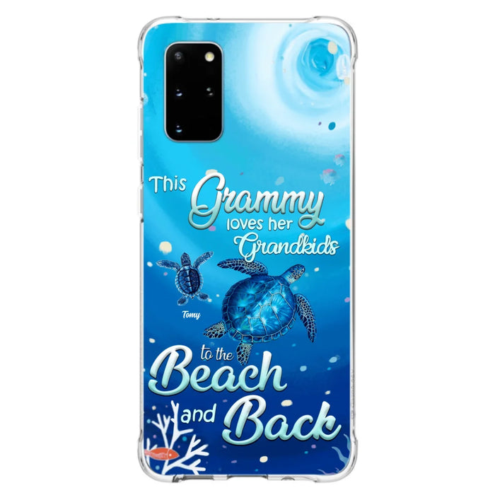 Custom Personalized Grandma Turtle Phone Case - Upto 6 Turtles - This Grammy Loves Her Grandkids To The Beach And Back - For iPhone And Samsung Phone Case - HWDFYR