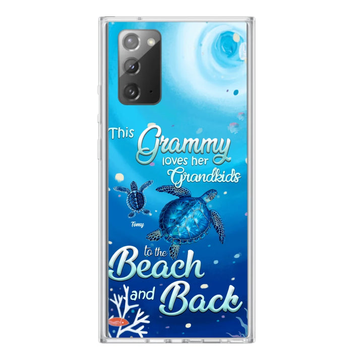 Custom Personalized Grandma Turtle Phone Case - Upto 6 Turtles - This Grammy Loves Her Grandkids To The Beach And Back - For iPhone And Samsung Phone Case - HWDFYR