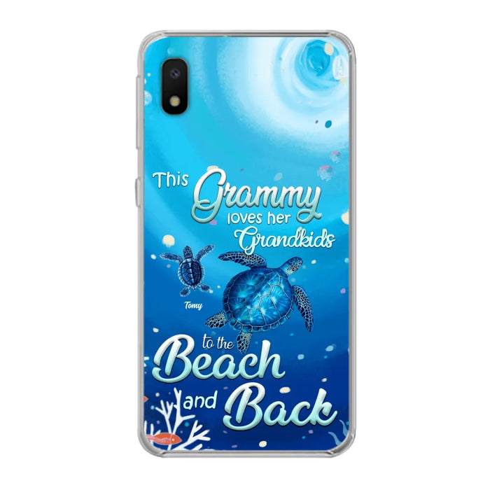 Custom Personalized Grandma Turtle Phone Case - Upto 6 Turtles - This Grammy Loves Her Grandkids To The Beach And Back - For iPhone And Samsung Phone Case - HWDFYR