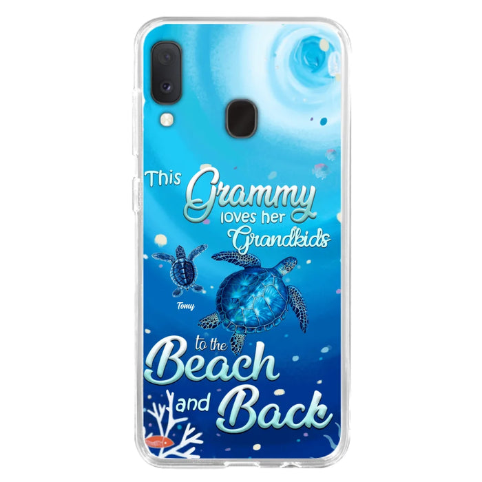 Custom Personalized Grandma Turtle Phone Case - Upto 6 Turtles - This Grammy Loves Her Grandkids To The Beach And Back - For iPhone And Samsung Phone Case - HWDFYR