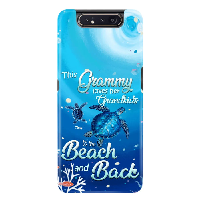 Custom Personalized Grandma Turtle Phone Case - Upto 6 Turtles - This Grammy Loves Her Grandkids To The Beach And Back - For iPhone And Samsung Phone Case - HWDFYR