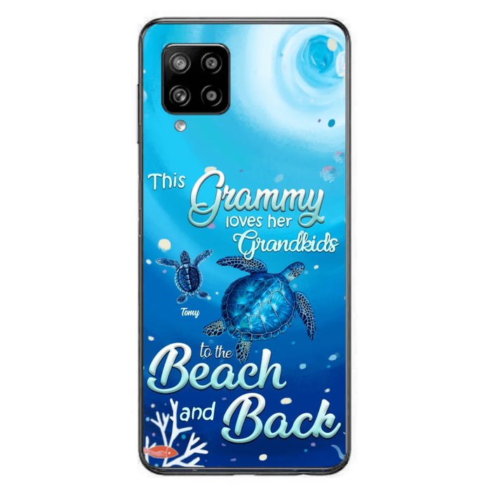 Custom Personalized Grandma Turtle Phone Case - Upto 6 Turtles - This Grammy Loves Her Grandkids To The Beach And Back - For iPhone And Samsung Phone Case - HWDFYR