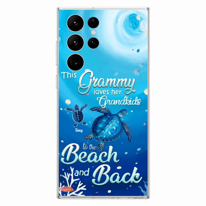 Custom Personalized Grandma Turtle Phone Case - Upto 6 Turtles - This Grammy Loves Her Grandkids To The Beach And Back - For iPhone And Samsung Phone Case - HWDFYR