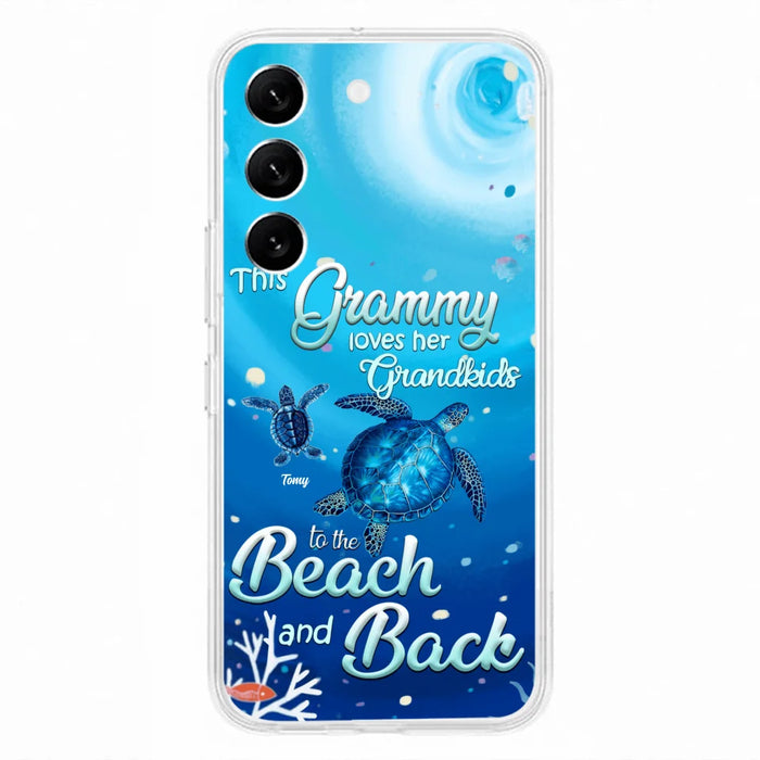 Custom Personalized Grandma Turtle Phone Case - Upto 6 Turtles - This Grammy Loves Her Grandkids To The Beach And Back - For iPhone And Samsung Phone Case - HWDFYR