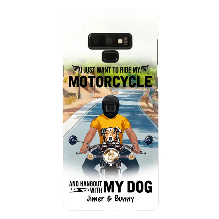 Custom Personalized Dog With Biker Phone Case - Upto 3 Dogs - Gifts For Dog Lover - Hangout With My Dog - Phone Case For iPhone And Samsung