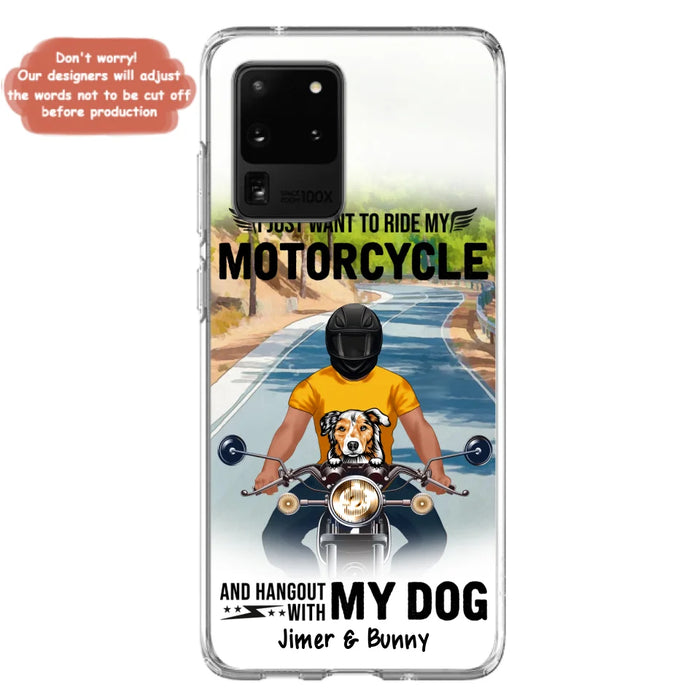 Custom Personalized Dog With Biker Phone Case - Upto 3 Dogs - Gifts For Dog Lover - Hangout With My Dog - Phone Case For iPhone And Samsung