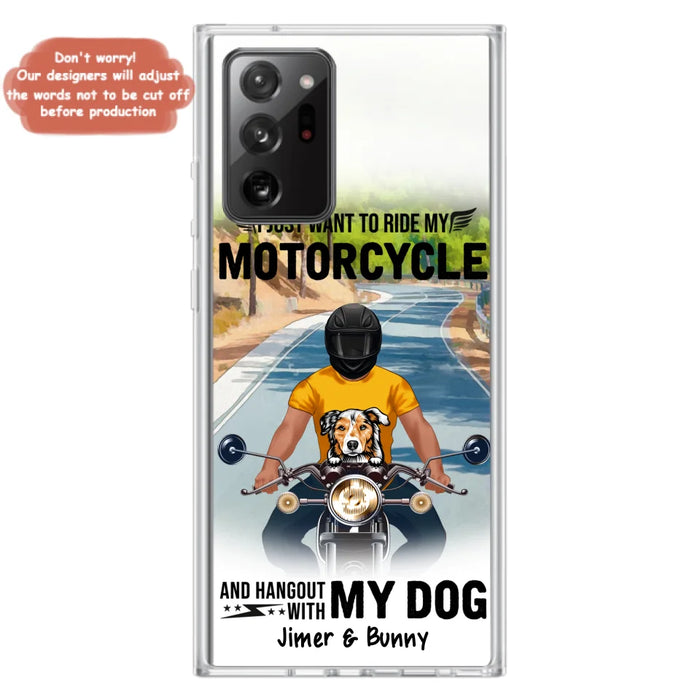 Custom Personalized Dog With Biker Phone Case - Upto 3 Dogs - Gifts For Dog Lover - Hangout With My Dog - Phone Case For iPhone And Samsung