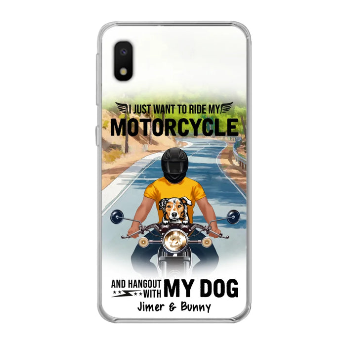 Custom Personalized Dog With Biker Phone Case - Upto 3 Dogs - Gifts For Dog Lover - Hangout With My Dog - Phone Case For iPhone And Samsung