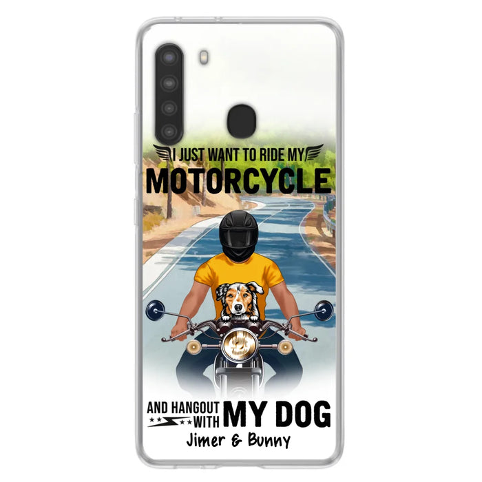 Custom Personalized Dog With Biker Phone Case - Upto 3 Dogs - Gifts For Dog Lover - Hangout With My Dog - Phone Case For iPhone And Samsung