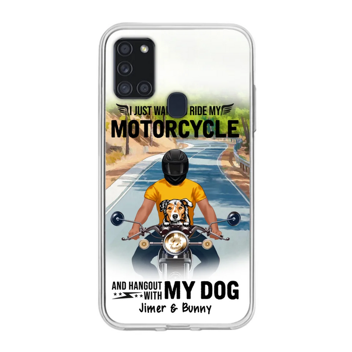 Custom Personalized Dog With Biker Phone Case - Upto 3 Dogs - Gifts For Dog Lover - Hangout With My Dog - Phone Case For iPhone And Samsung