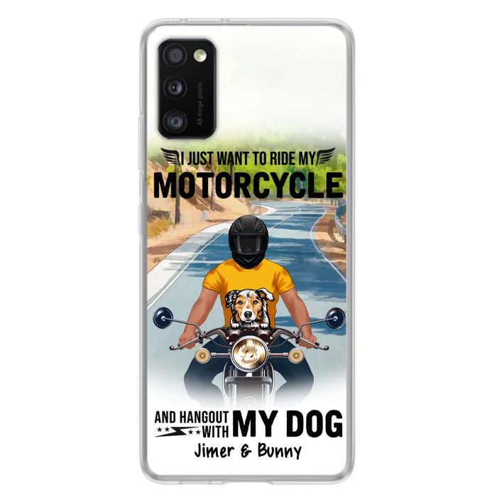 Custom Personalized Dog With Biker Phone Case - Upto 3 Dogs - Gifts For Dog Lover - Hangout With My Dog - Phone Case For iPhone And Samsung