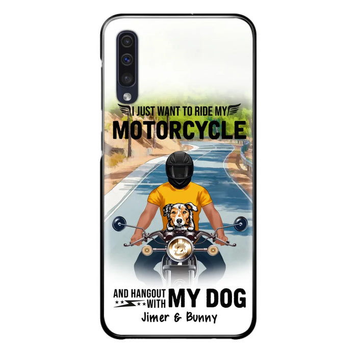 Custom Personalized Dog With Biker Phone Case - Upto 3 Dogs - Gifts For Dog Lover - Hangout With My Dog - Phone Case For iPhone And Samsung