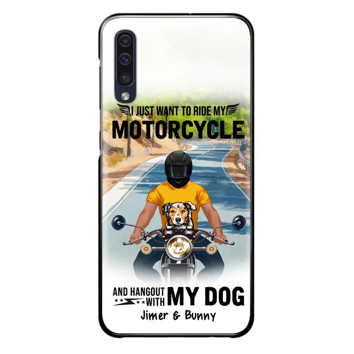 Custom Personalized Dog With Biker Phone Case - Upto 3 Dogs - Gifts For Dog Lover - Hangout With My Dog - Phone Case For iPhone And Samsung