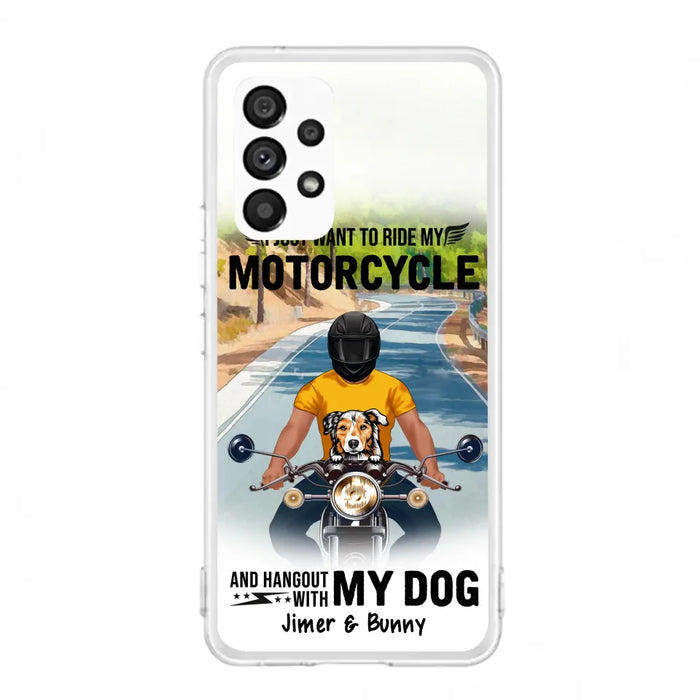 Custom Personalized Dog With Biker Phone Case - Upto 3 Dogs - Gifts For Dog Lover - Hangout With My Dog - Phone Case For iPhone And Samsung