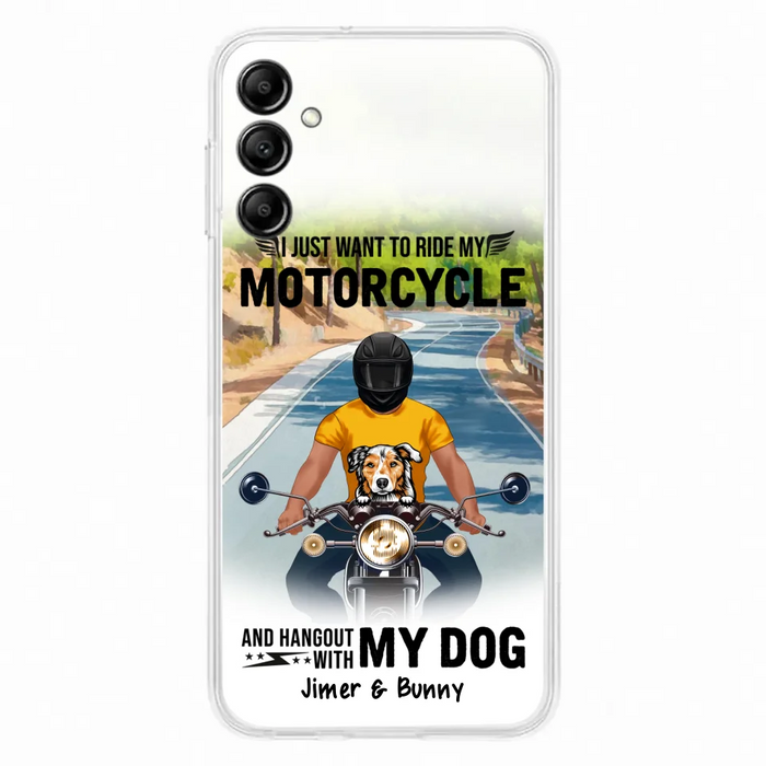 Custom Personalized Dog With Biker Phone Case - Upto 3 Dogs - Gifts For Dog Lover - Hangout With My Dog - Phone Case For iPhone And Samsung