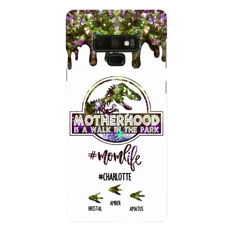 Custom Personalized Mama Dinosaur Phone Case - Best Gift For Mothers - Motherhood Is A Walk In The Park - Phone Case For iPhone And Samsung - 2QCGS1
